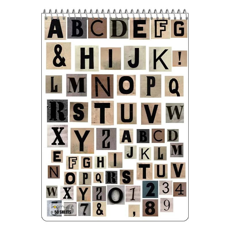 دفتر نقاشی 50 برگ سیمی کارنیکا طرح متون انگلیسی English word کد 32344
