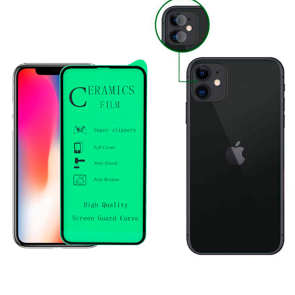 محافظ صفحه نمایش لئو مدل GCGLNZ_11_2 مناسب برای گوشی موبایل اپل IPHONE 11به همراه محافظ لنز دوربین