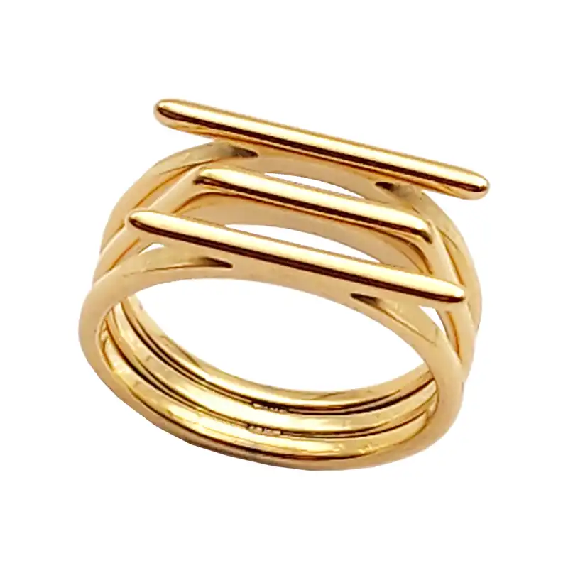 انگشتر زنانه مدل سه خط كد RNG26GL