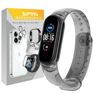 بند اسپریگ مدل Clear TRS مناسب برای ساعت هوشمند شیائومی Mi band 5/6/7
