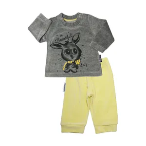  ست بلوز و شلوار نوزادی آدمک مدل خرگوش کد1166321  رنگ لیمویی