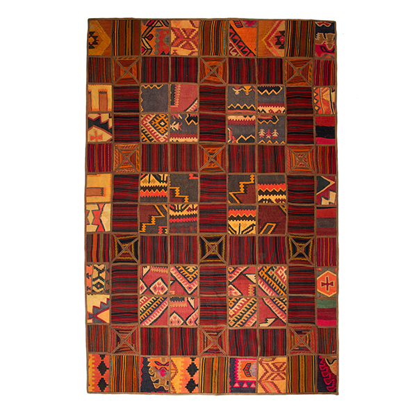 گلیم دست بافت 4 متری ساده کارپت مدل چهل تکه  کد 51100044