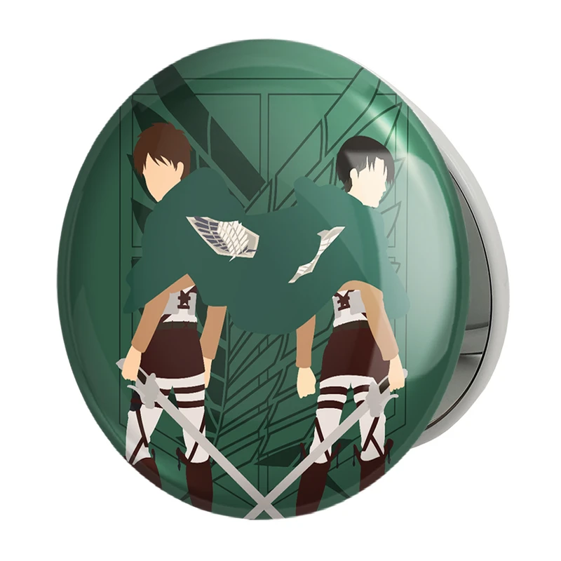 آینه جیبی خندالو طرح ارن و لیوای انیمه اتک آن تایتان Attack on Titan مدل تاشو کد 10990 