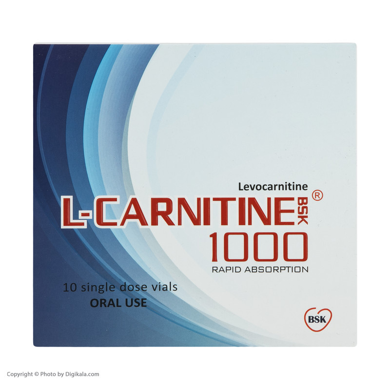 ویال خوراکی ال کارنیتین 1000 میلی گرمی بی اس کی بسته 10 عددی