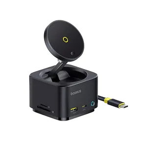 هاب 7 پورت USB-C و شارژر بی سیم بیسوس مدل BS-OH122 