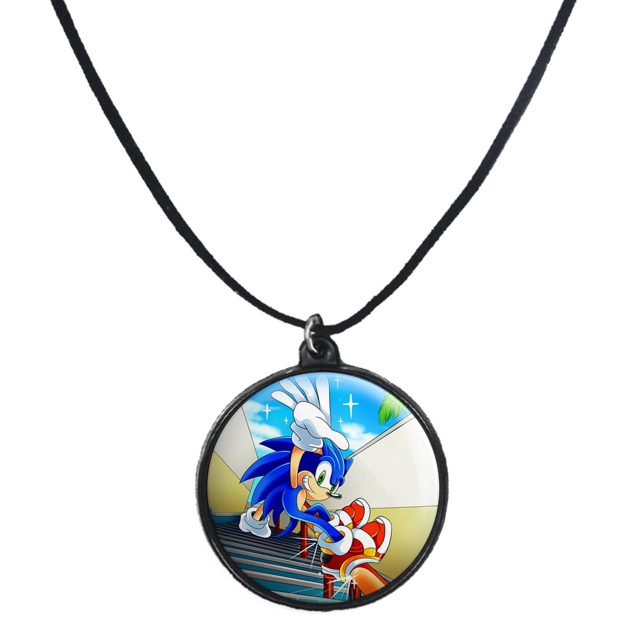 گردنبند پرمانه طرح سونیک کد pmb.14987 مدل دو طرفه