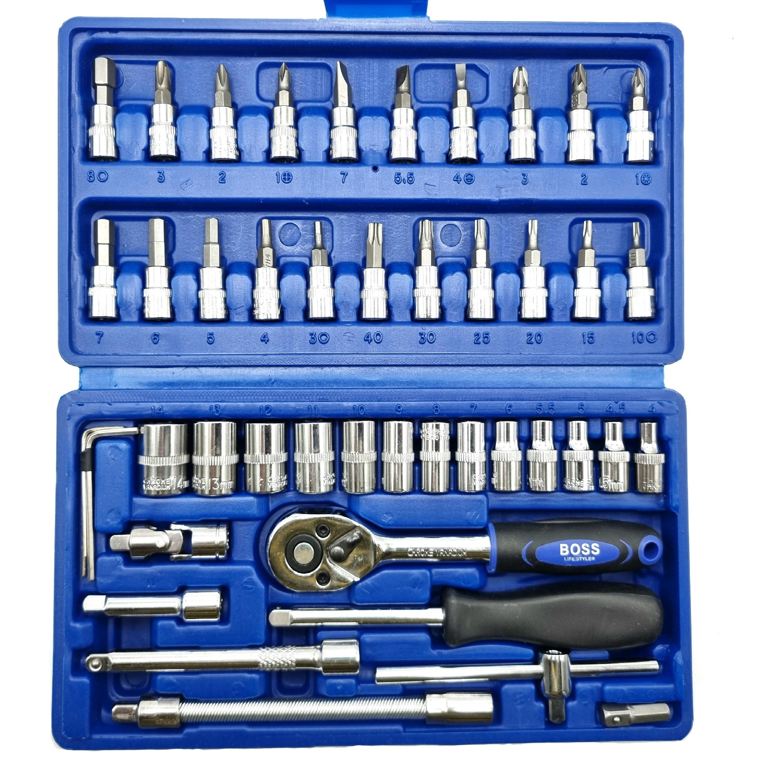 مجموعه 46 عددی آچار بکس باس مدل 46_PCS