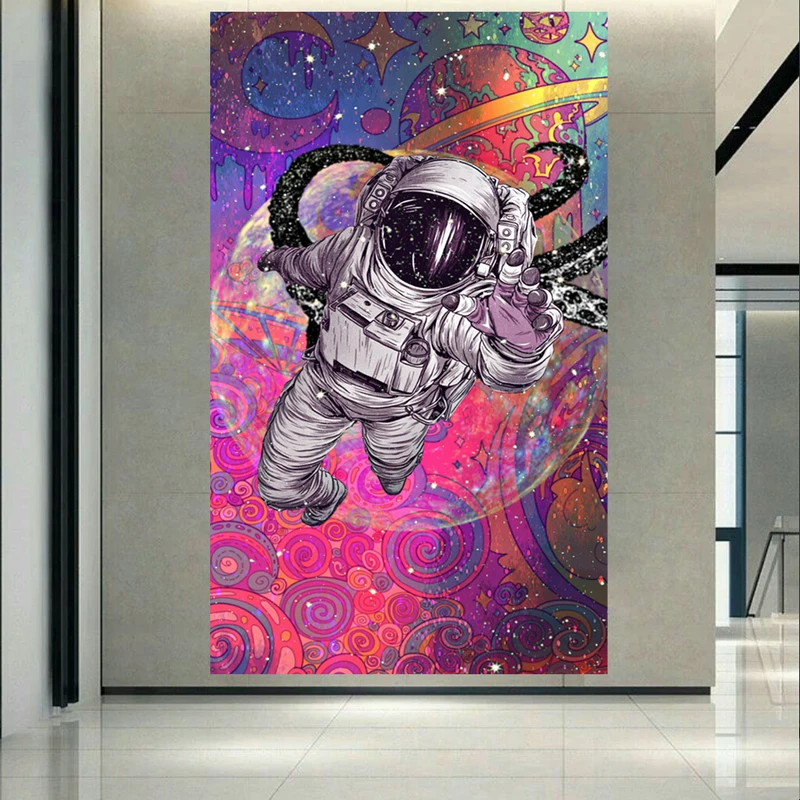 پوستر پارچه ای طرح کهکشان و ستارگان مدل فضانورد کد AR18130