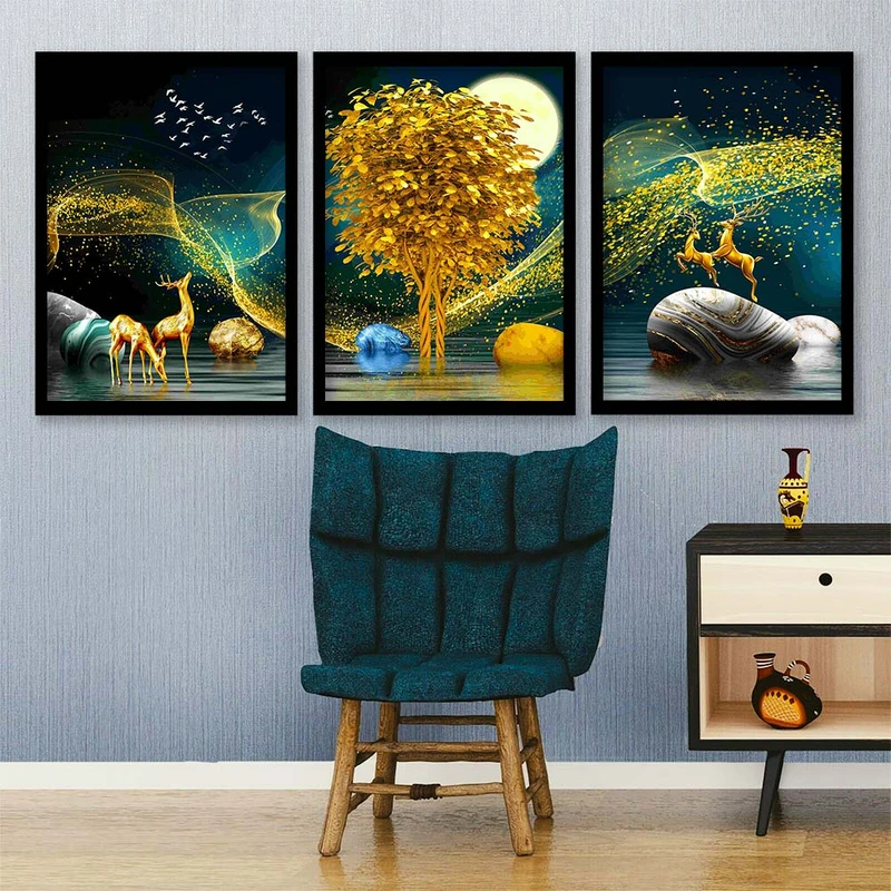 تابلو صبا طرح مدل دکوراتیو مدرن کد 245 مجموعه 3 عددی