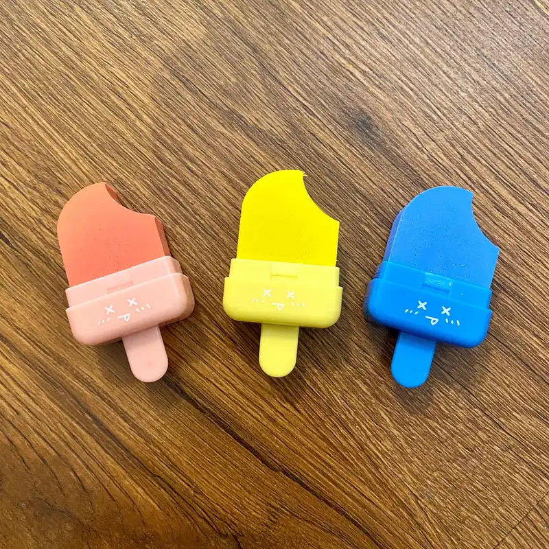 پاک کن طرح بستنی مدل جعبه دار مجموعه 3 عددی