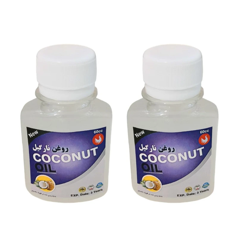 روغن نارگیل پامکا مدل پرس سرد حجم 60 میلی لیتر مجموعه 2 عددی