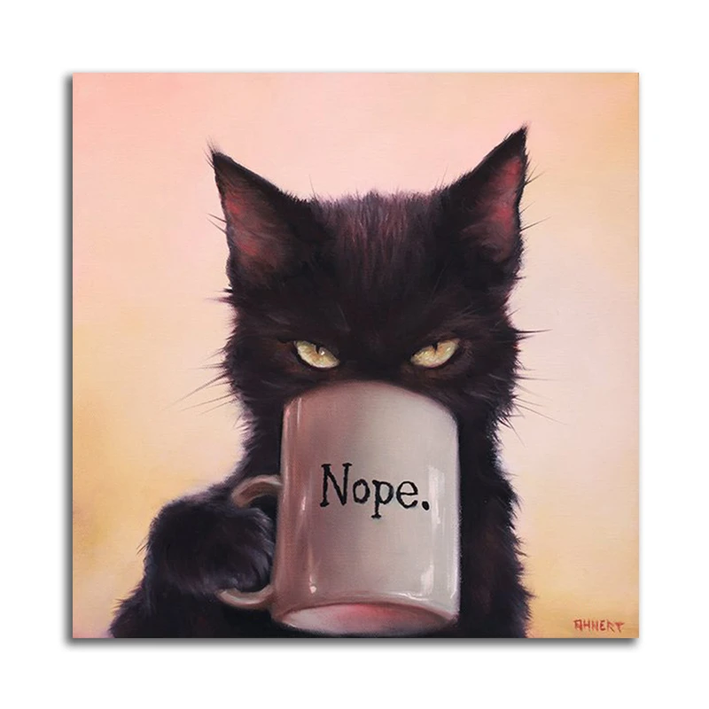 تابلو شاسی مدل نقاشی مدرن تلفیقی گربه کد 0327