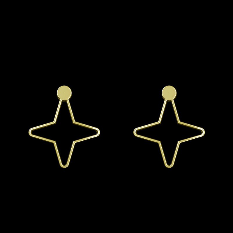 گوشواره طلا 18 عیار زنانه مدوپد مدل ستاره کد GA1-15552