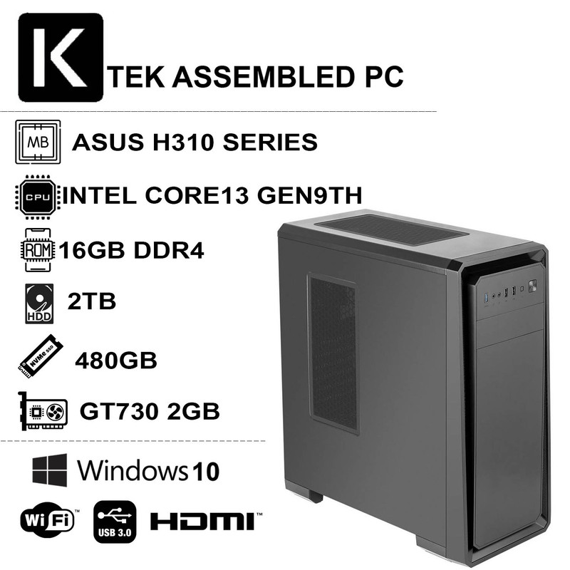 کامپیوتر دسکتاپ مدل کامپیوتر دسکتاپ مدل اسمبل شده کی تک  KTEK GEN9-i3162S1