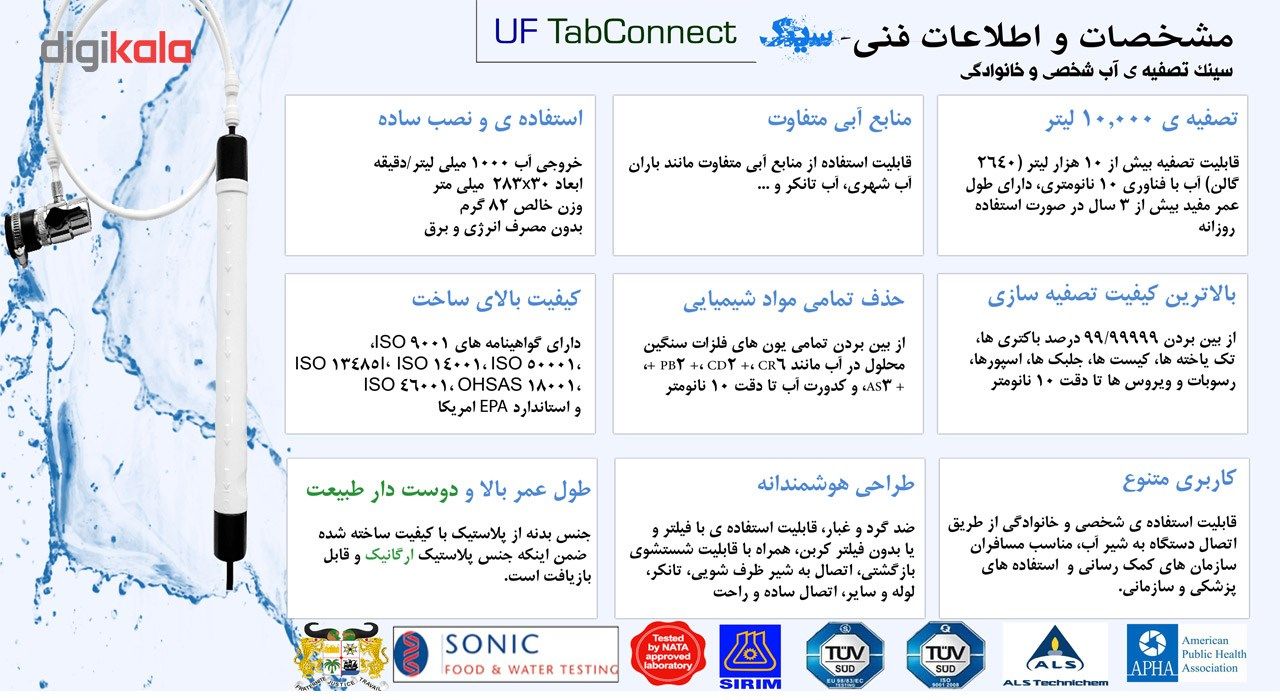 سینک تصفیه آب سروایور فیلتر مدل UF