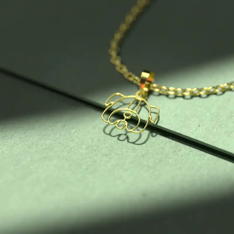 گردنبند طلا 18 عیار زنانه مدوپد مدل سگ کد B3-1-1079