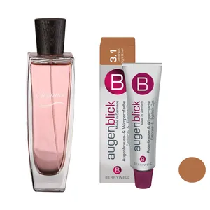پک ادو پرفیوم زنانه استاویتا مدل Elegance حجم 100 میلی لیتر به همراه رنگ ابرو و مژه بریول مدل Augenblick شماره 3.1 حجم 15 میلی لیتر