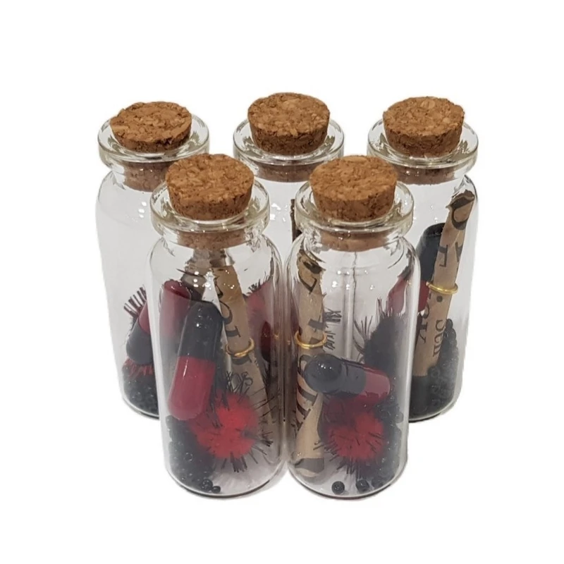 بطری دکوری مدل کپسول عشق بسته 5 عددی