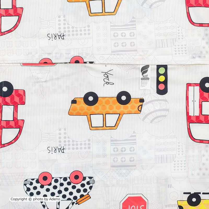 ملحفه کودک آدنو مدل ماشین ها کد FI16 سایز 100x150 سانتی متر