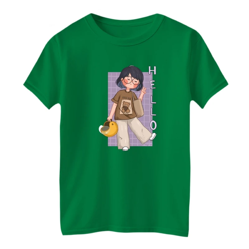 تی شرت آستین کوتاه بچگانه مدل دخترک کد 4