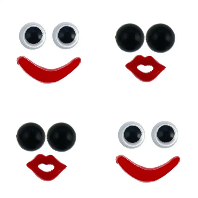 ملزومات عروسک سازی مدل چشم و لب عروسک بسته 12 عددی