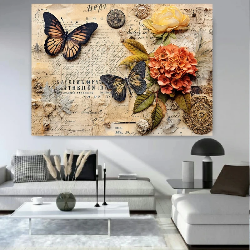 استیکر طرح نقاشی پروانه مدل کلاژ کاغذ کد M360