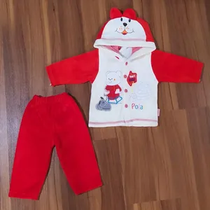 ست سویشرت و شلوار نوزادی نسیم طرح خرس قطبی رنگ قرمز