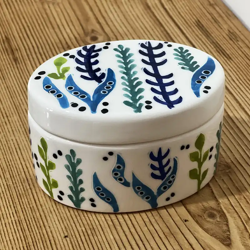 شکلات خوری سرامیکی طرح بیضی مدل گیاهان دریایی