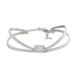 دستبند نقره زنانه دلی جم طرح M  کد 653 D