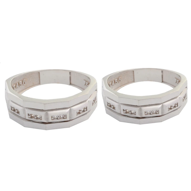 ست حلقه طلا 18 عیار زنانه و مردانه طلای مستجابی مدل لومیر کد T486 53-59