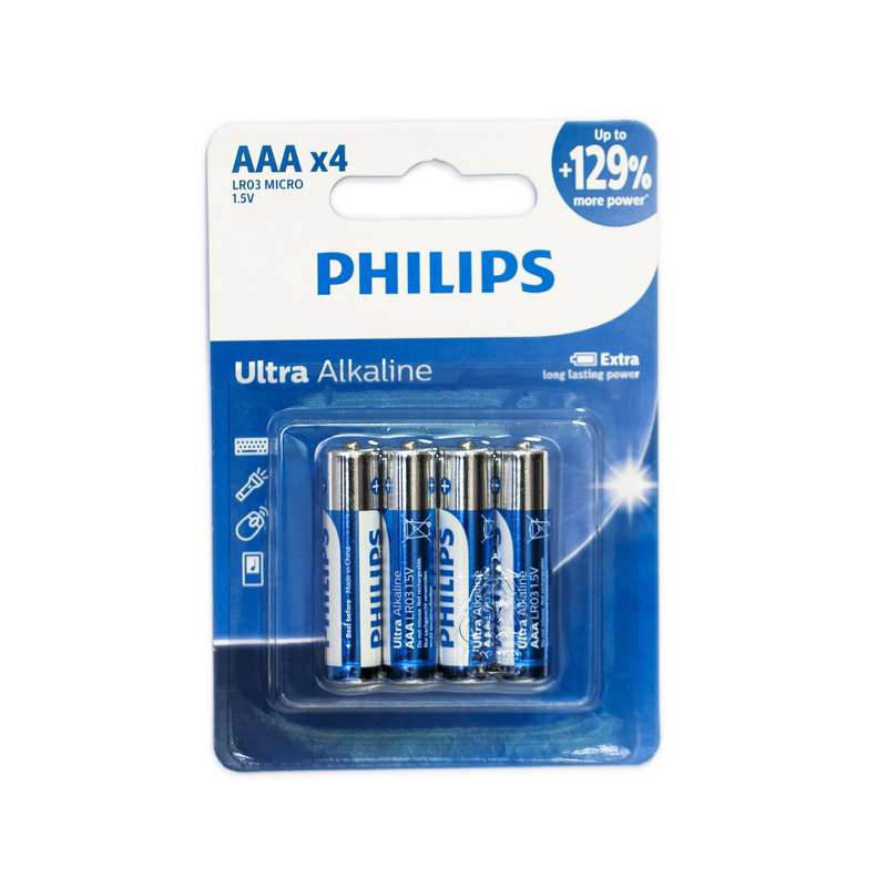 باتری نیم قلمی فیلیپس مدل اولترا آلکالاین LR03E4B/40 بسته چهار عددی
