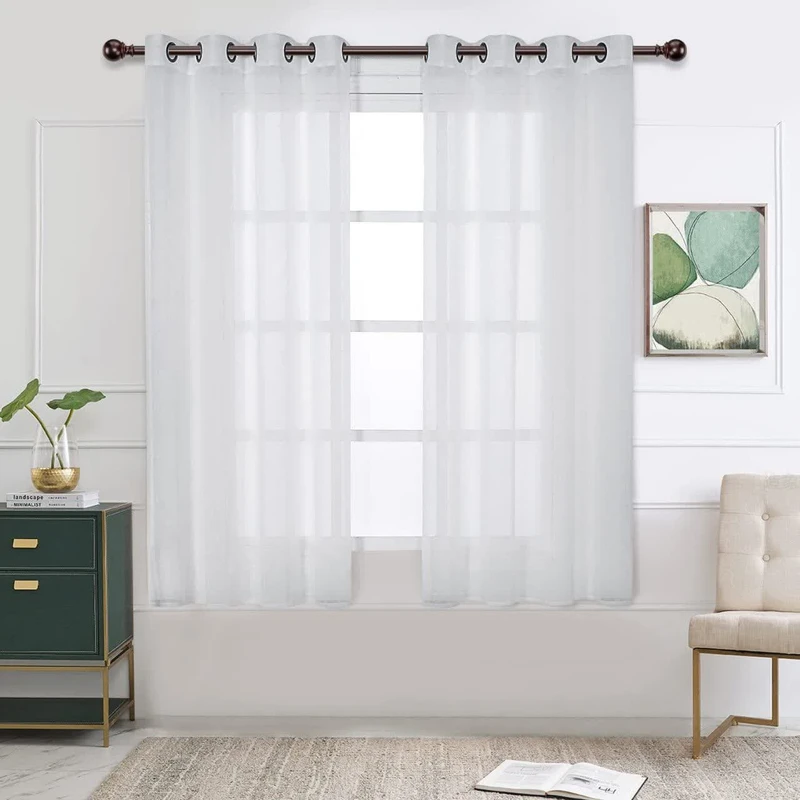 پرده تیکو دکو مدل کتان تور ساده سایز 140x230 سانتی متر