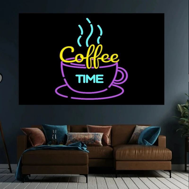 پوستر مدل بک لایت طرح قهوه نِئون کد BK1117