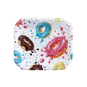 پیش دستی یکبار مصرف مدل دونات و بستنی کد DonutIcecreamPlate1 مجموعه 10 عددی