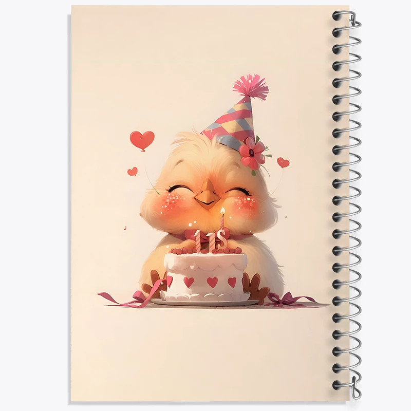 دفتر ژورنال نویسی 50 برگ خندالو مدل نقطه ای طرح جوجه کیوت کد N5494