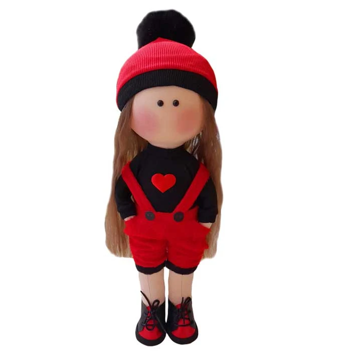 عروسک مدل روسی طرح دختر شلوارک پیشبندی ارتفاع 35 سانتی متر