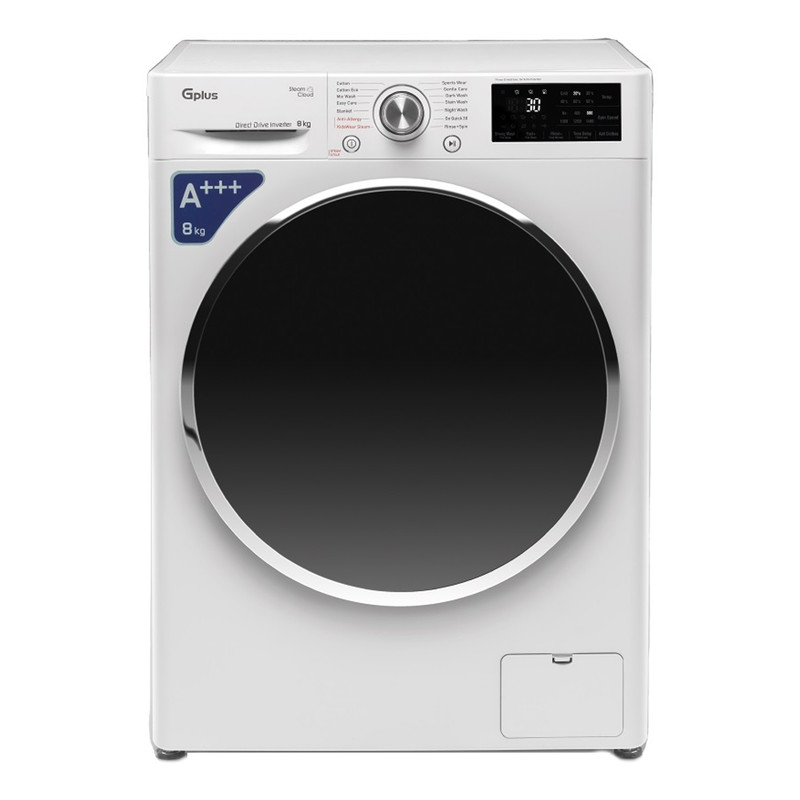 ماشین لباسشویی اتوماتیک جی پلاس مدل GWM-M880W ظرفیت 8 کیلوگرم