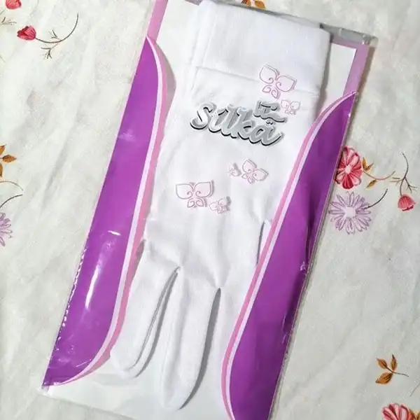 دستکش زنانه سیلکا مدل پنبه  رنگ سفید