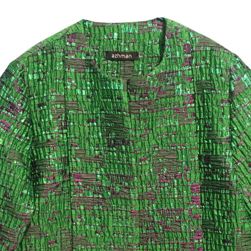 مانتو زنانه آژمان مدل ژاکارد رنگ سبز