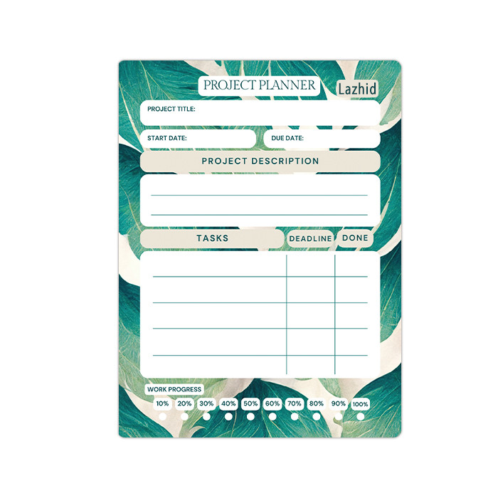 تخته وایت برد لاژید مدل برنامه ریزی پروژه سایز 14x18 سانتی متر