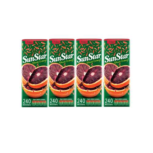 آبمیوه پرتقال توسرخ سان استار - حجم 240 میلی لیتر بسته 4 عددی