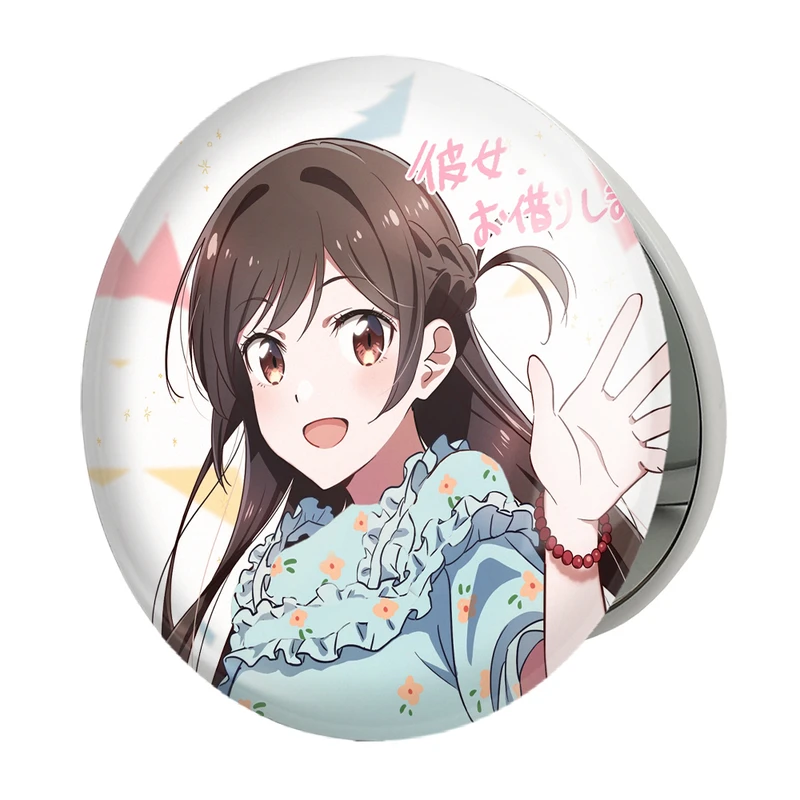 آینه جیبی خندالو طرح چیزی رو سان انیمه دختر مدل تاشو کد 12141 