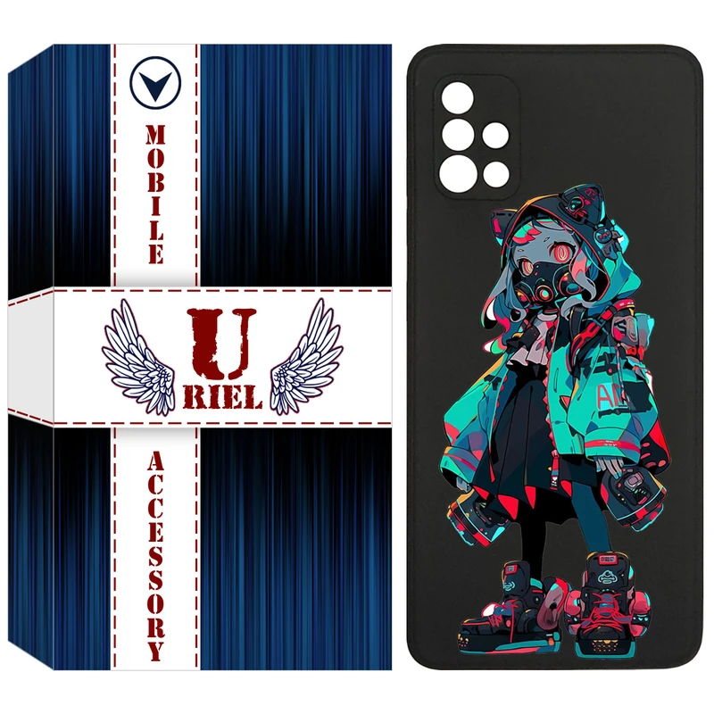 کاور یوریل قاب مدل KSH کد 58 طرح دخترگربه ای مناسب برای گوشی موبایل سامسونگ Galaxy A51