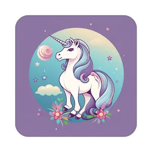 زیر لیوانی کاکتی طرح اسب تک شاخ و یونیکورن مدل mp31160