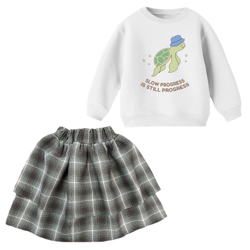 ست بلوز و دامن دخترانه مدل لاکپشت کد 1