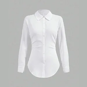 شومیز آستین بلند یقه برگردان زنانه شین مدل پرزنت