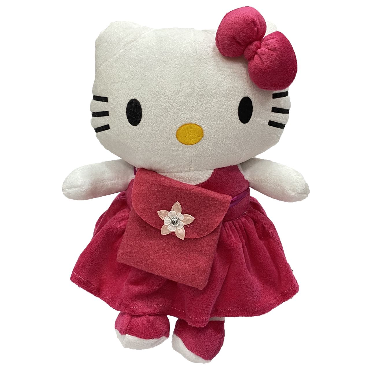 عروسک طرح کیتی کیف دار ارتفاع 30 سانتی متر