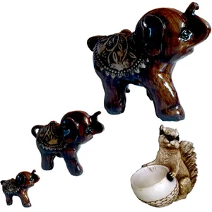 مجسمه طرح فیل و سنجاب مدل FILASAN مجموعه 4 عددی