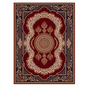 فرش ماشینی مدل کهربا کد A0018R زمینه لاکی