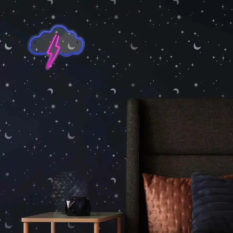 چراغ دیواری نئون دیزاین طرح Cloud-Vs-Lightning_BL